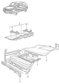 Luggage compartment floor — VW GTI factory diagram