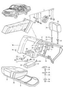 Seat and backrest — VW GTI factory diagram