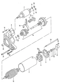 Starter and single parts — VW GTI factory diagram